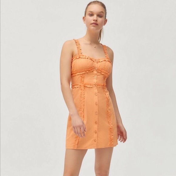 Urban Outfitters Dresses & Skirts - NWOT UO Luxe Dreams Button-Front Ruffle Mini Dress. Size XS